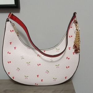 Aldo Valentine Cream Shoulder Bag With Pink & Red Heart Cherries 🍒🍒🍒